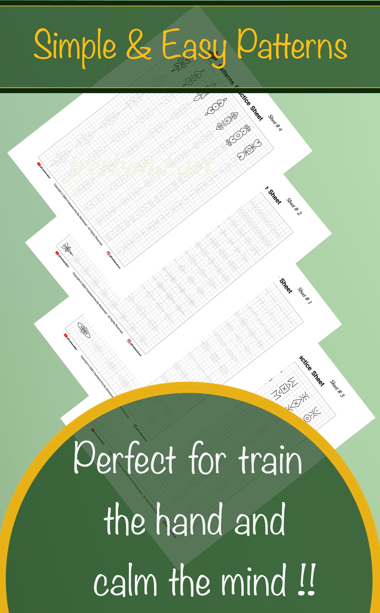 Fun & Easy Pattern Templates for Practice: Tracing and Drawing for Beginners (Digital Download), Printable Worksheets, Art Therapy