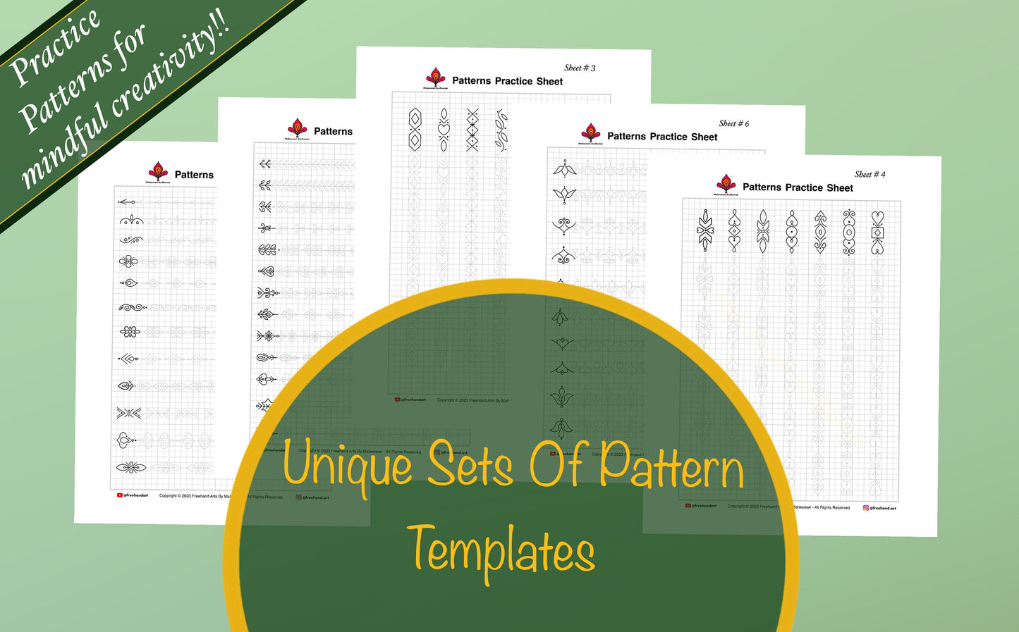 Fun & Easy Pattern Templates for Practice: Tracing and Drawing for Beginners (Digital Download), Printable Worksheets, Art Therapy