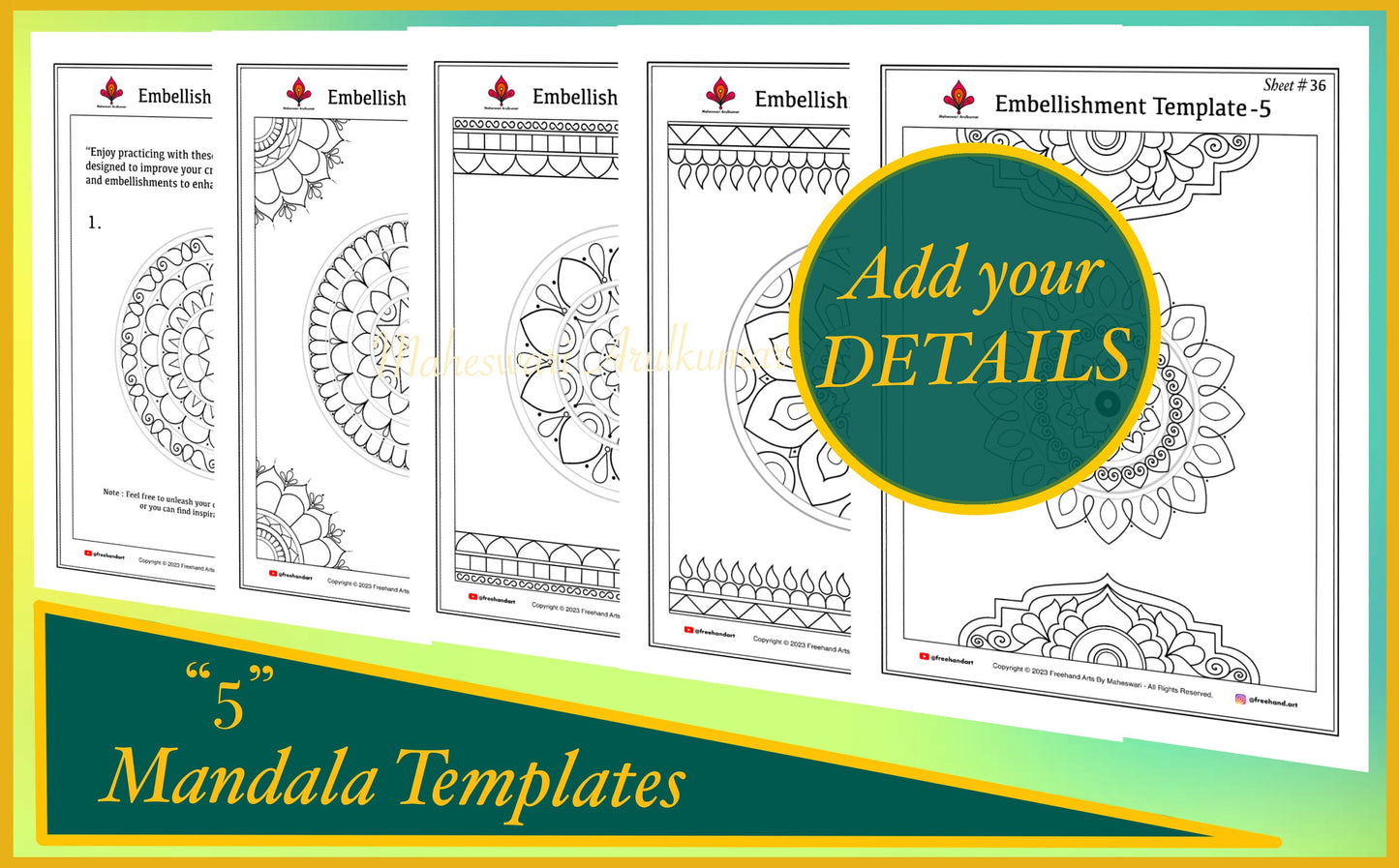 Mandala Guidance, Practice Sheets & Coloring (50 Pages), Learn to draw Mandala Art, Tracing, Digital, Printable Worksheets