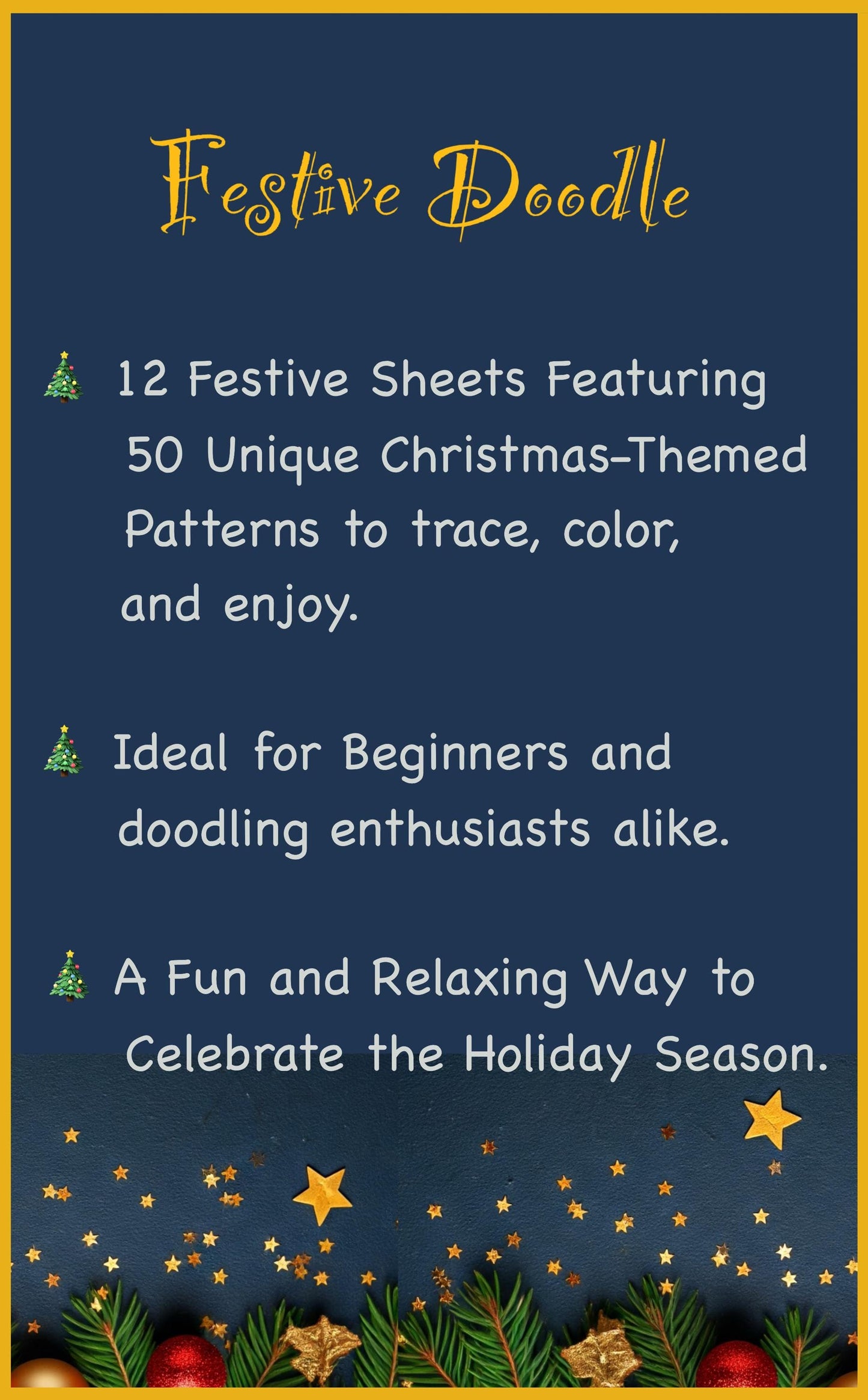 Festive Doodle Templates, A Fun Way to Celebrate the Season with Art (Digital Download), Printable Worksheets, Holiday Coloring Sheets
