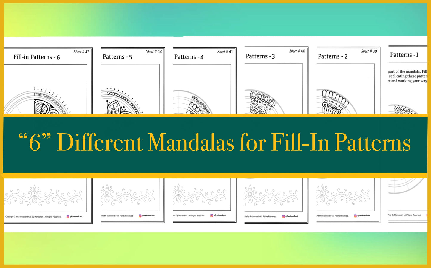 Mandala Guidance, Practice Sheets & Coloring (50 Pages), Learn to draw Mandala Art, Tracing, Digital, Printable Worksheets