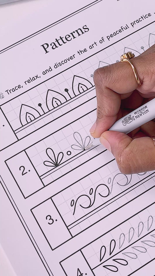 Simple & Beginner-Friendly Pattern Templates for Mindful Tracing and Practicing (Digital Download), Printable Worksheets, Art Therapy,
